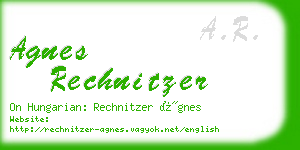 agnes rechnitzer business card